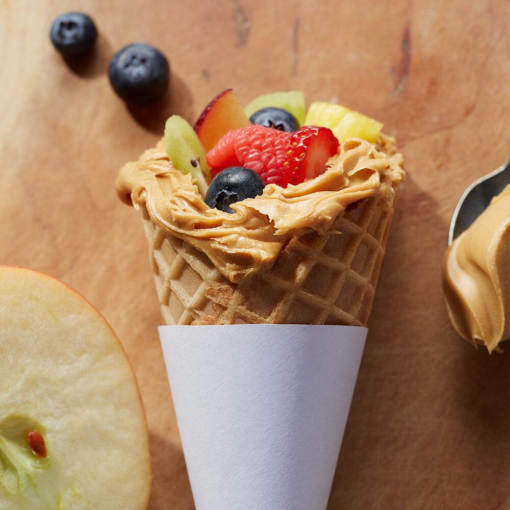 Peanut Butter Fruit Cones